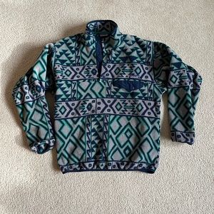 Patagonia Synchilla Snap-T fleece with Aztec geometric print